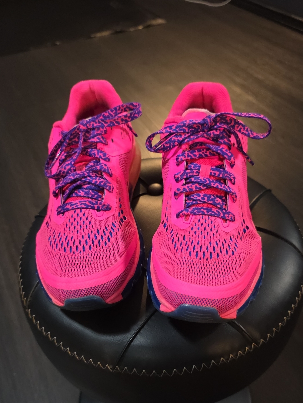 Women’s Nike Air Max 98 Trainers Bright Pink  Sneakers with Purple Laces Size 7